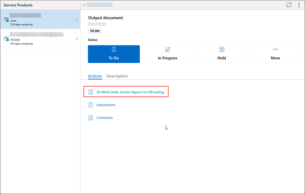 Output Document SFM from the Task Detail Screen