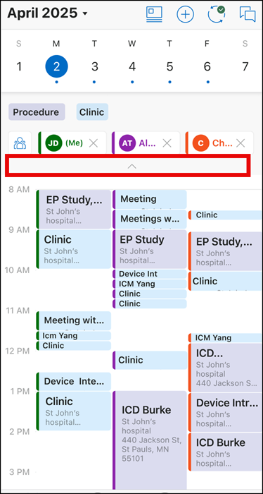 Members Toolbar in Team Calendar
