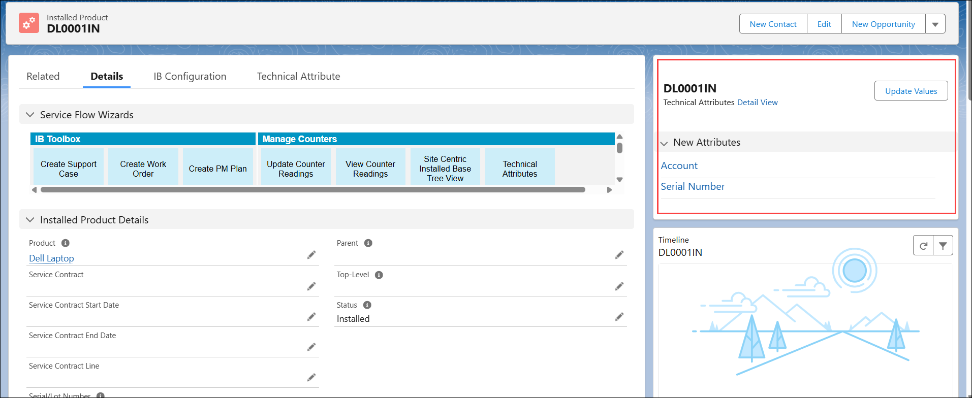 Technical Attribute Widget