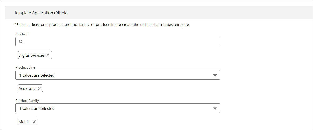Template Application Criteria Template Application Criteria