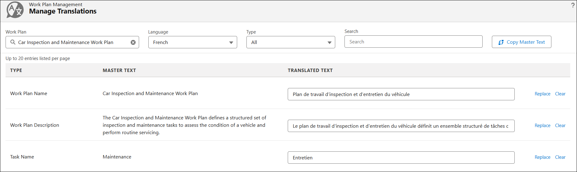 Manage Translations Manage Translations