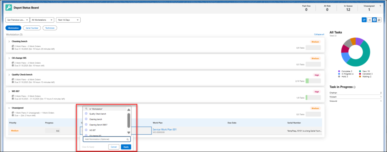 Assigning Workstation to Unassigned Card
