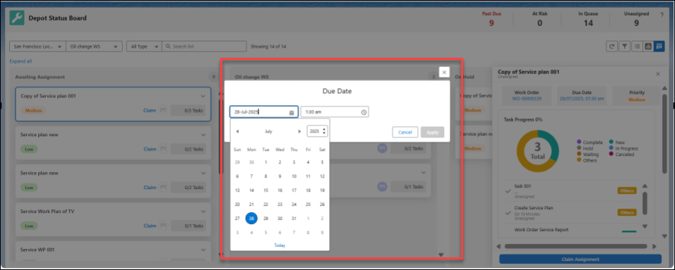 Updating Due Date in Kanban Mode