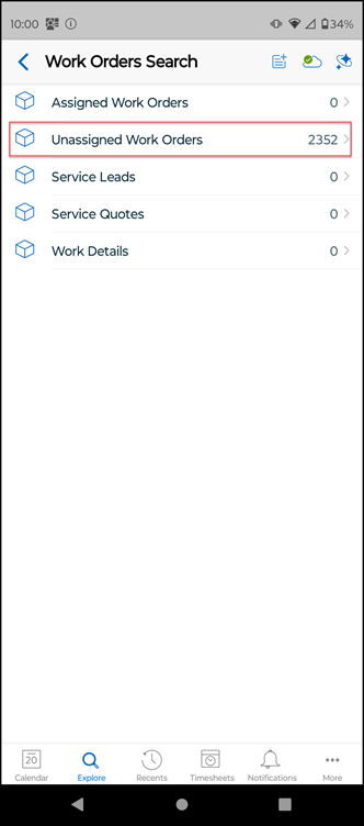 Work Orders Search