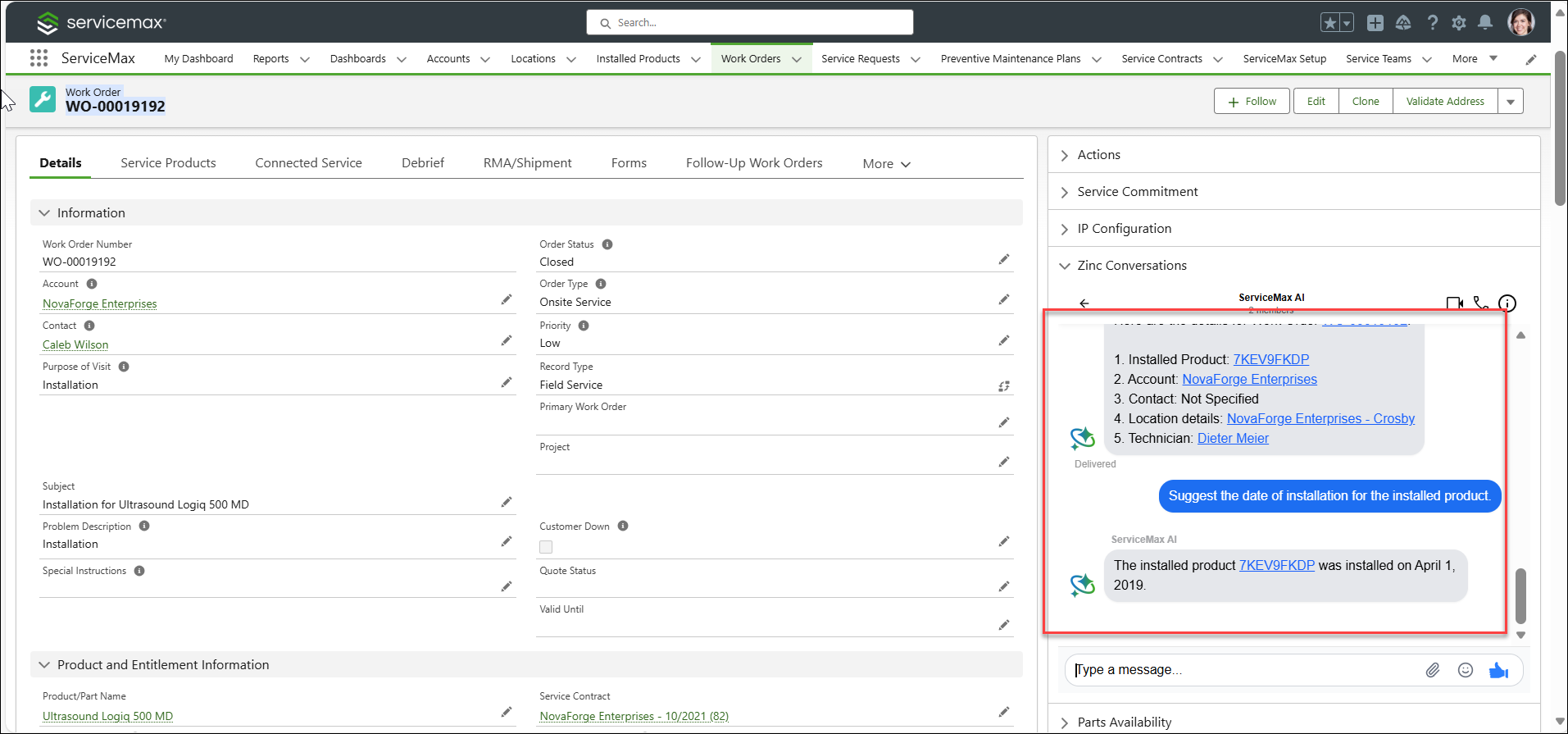 Zinc Conversation Clickable Record Links
