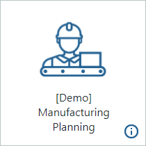 The console tile for the Manufacturing Planning example implementation.