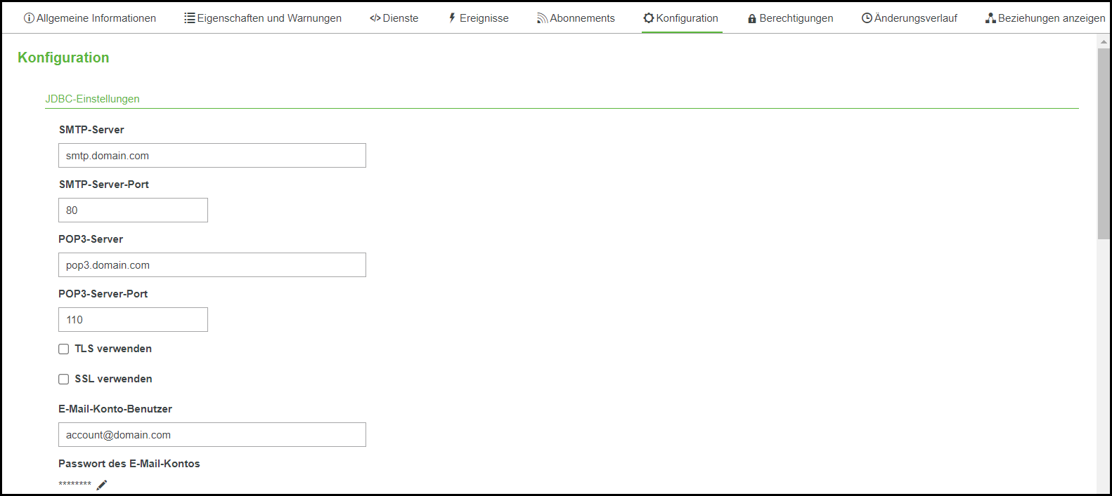 Registerkarte "Konfiguration"