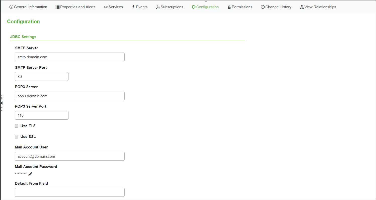 Configuration tab