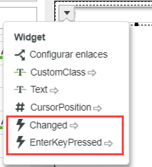 Eventos de widgets