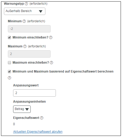 Außerhalb Bereich-Warnung