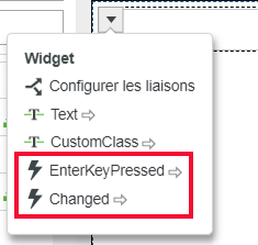 Evénements des widgets