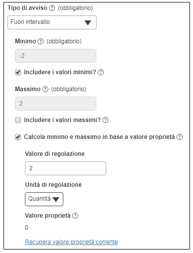 avviso fuori intervallo