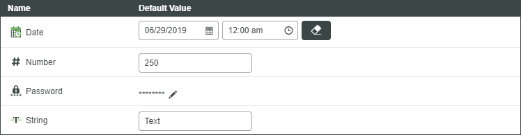 Mashup Parameter Values