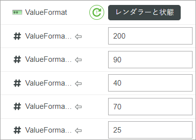 ValueFormat のバインド可能な状態定義値プロパティ