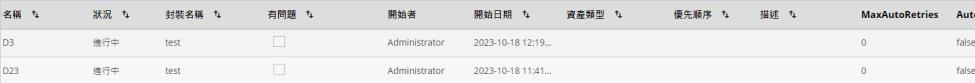 顯示每種部署狀況之資產計數的表格