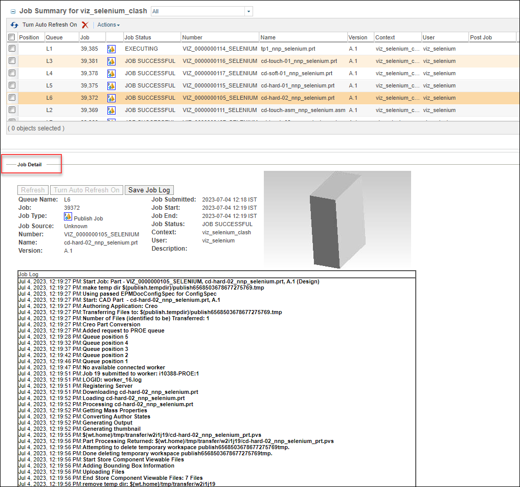 Job Details fields