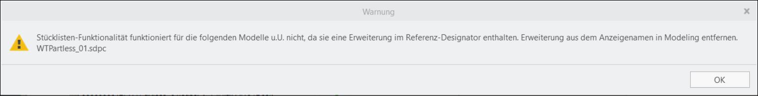 Fehler bei der Erweiterung im Anzeigenamen in Modeling