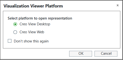Viewer-Plattform-Auswahl "In Creo View öffnen"