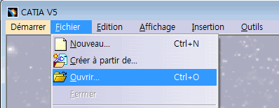 Fichier > Ouvrir dans CATIA V5