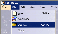 File > Open in CATIA V5