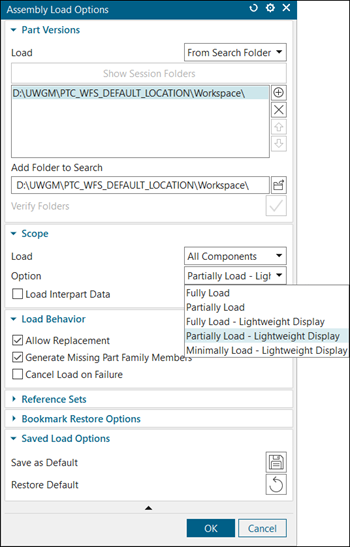 NX Assembly load options