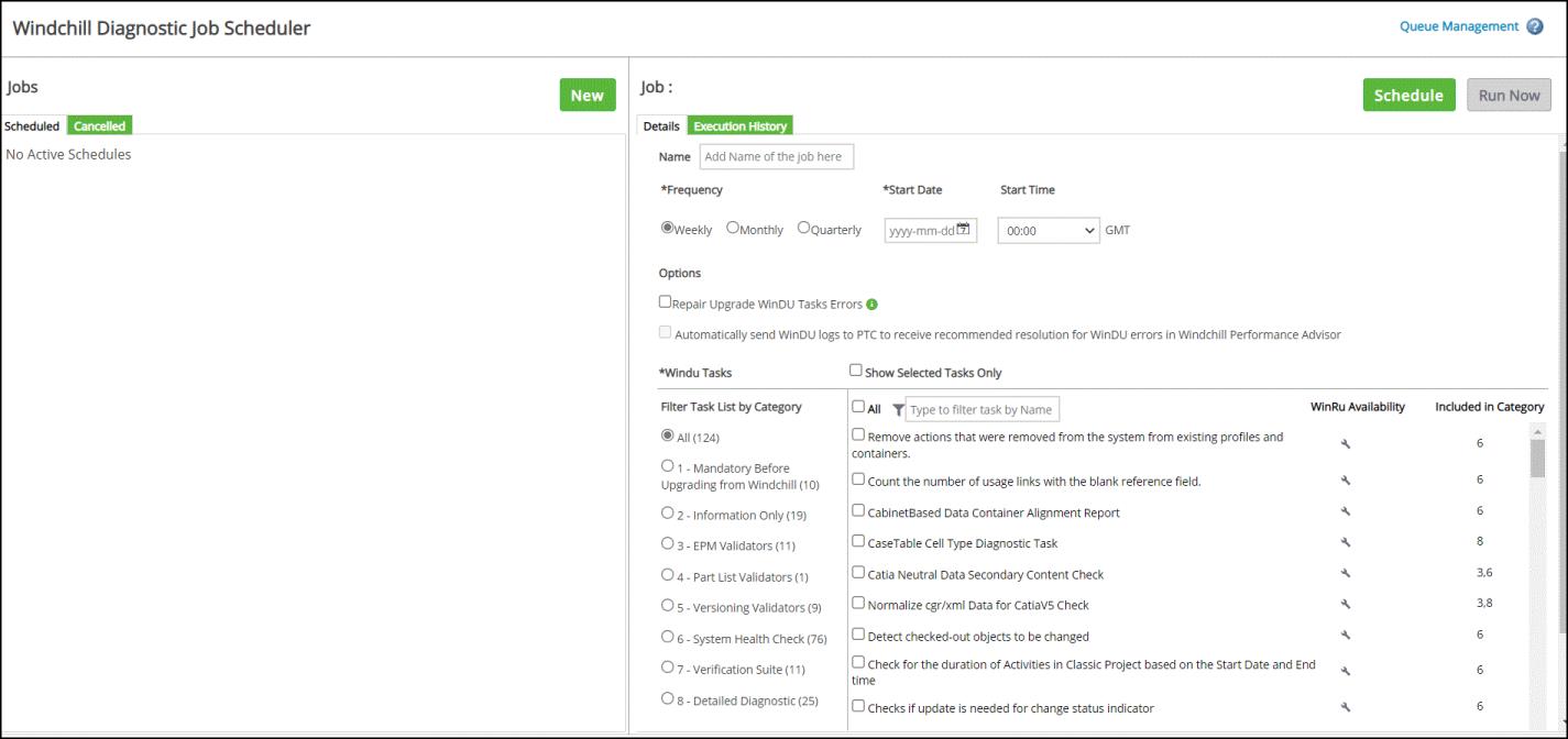 Windchill Diagnostic Task Scheduler