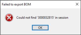 Failed to export BOM error