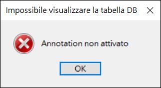 Errore Impossibile visualizzare la tabella DB