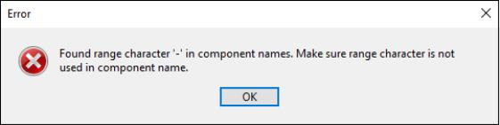 Range character error