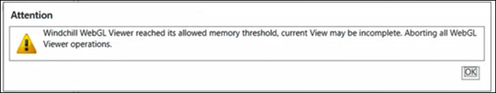 Webgl Viewer warning when memory threshold breached.