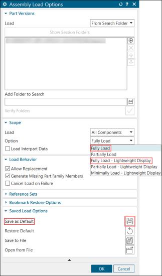 NX Assembly load options