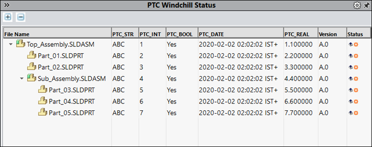 Status tab custom columns