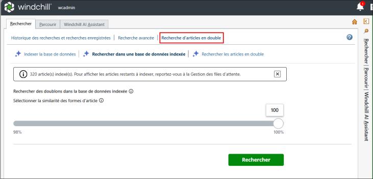 Recherche d'articles en double