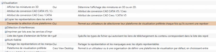 Préférence permettant de demander la sélection d'une plateforme de visualisation au lancement