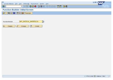SAP Function Builder Initial Screen (Transaction SE37)