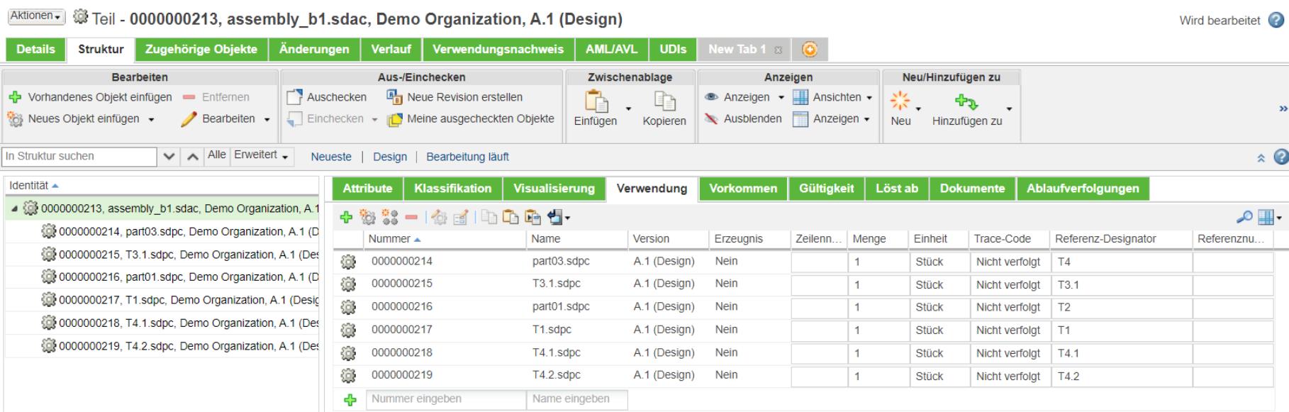 Registerkarte "Verwendung"