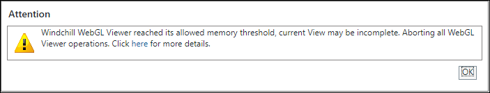 Webgl Viewer warning when memory threshold breached.