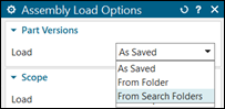 「Part Versions」のロードオプション