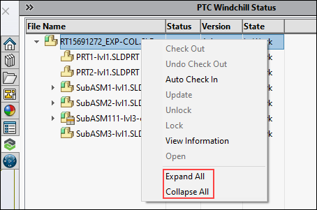 Expand or Collapse options in Right-Click menu