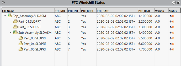 Status tab custom columns