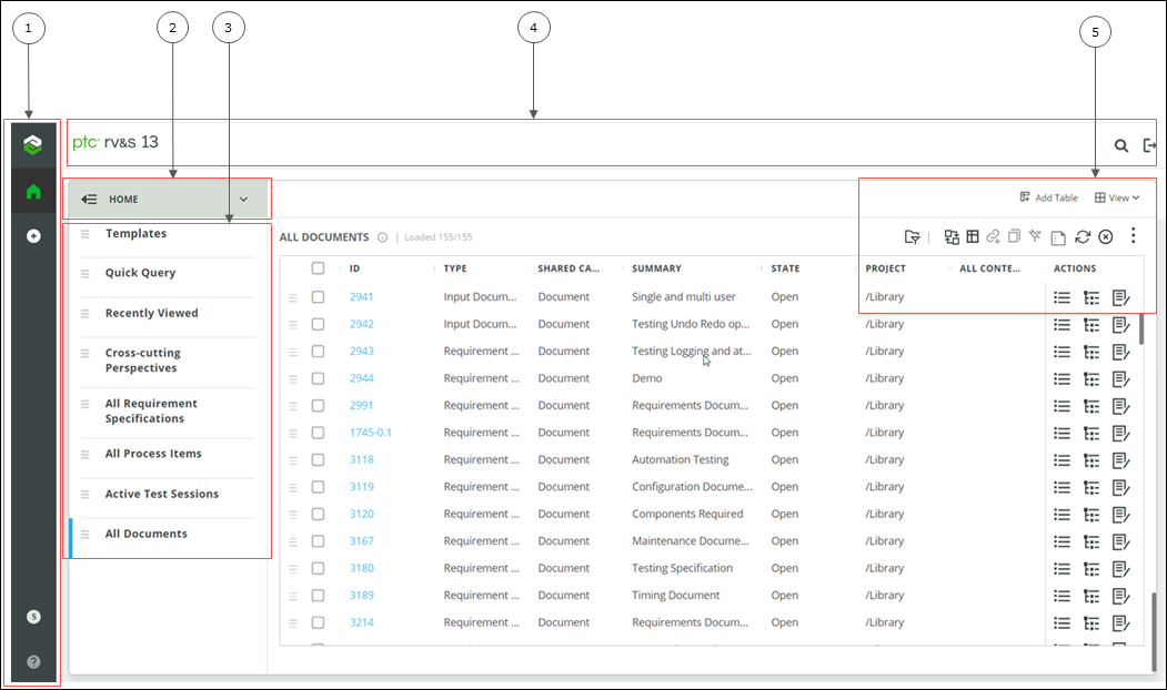 PTC RV&S-Refreshed Web Interface Homepage