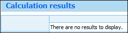 Calculation Results Table with No Results