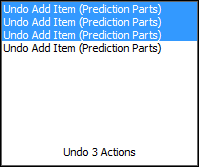 Sample Undo Commands with Selection Made
