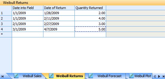 Returns Pane with a Data Format of Return Dates