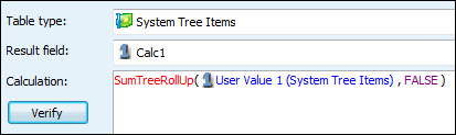 Sample Rollup Calculation