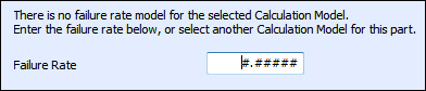 No Failure Rate Model Message