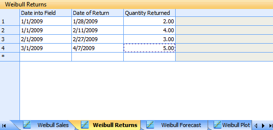 Returns Pane with a Data Format of Return Dates Returns Pane with a Data Format of Return Dates