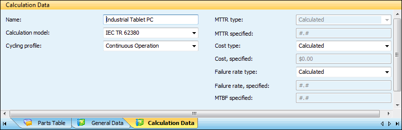 Calculation Data for IEC TR 62380 or RDF 2000 Model Calculation Data for IEC TR 62380 or RDF 2000 Model