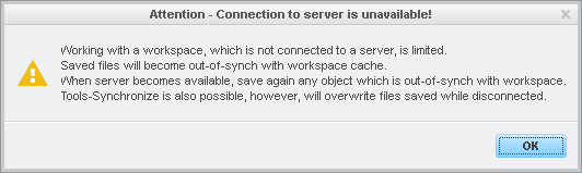 Attention - Connection to server is unavailable!