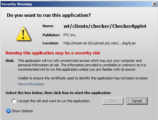Java Security Warning